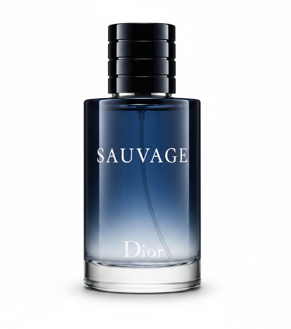 Dark blue fragrance bottle
